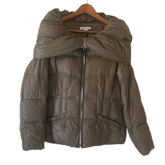 Coldwater Creek Down Filled Tan Light Weight High Warmth Puffer Jacket Sz 14 Col - Picture 2 of 6
